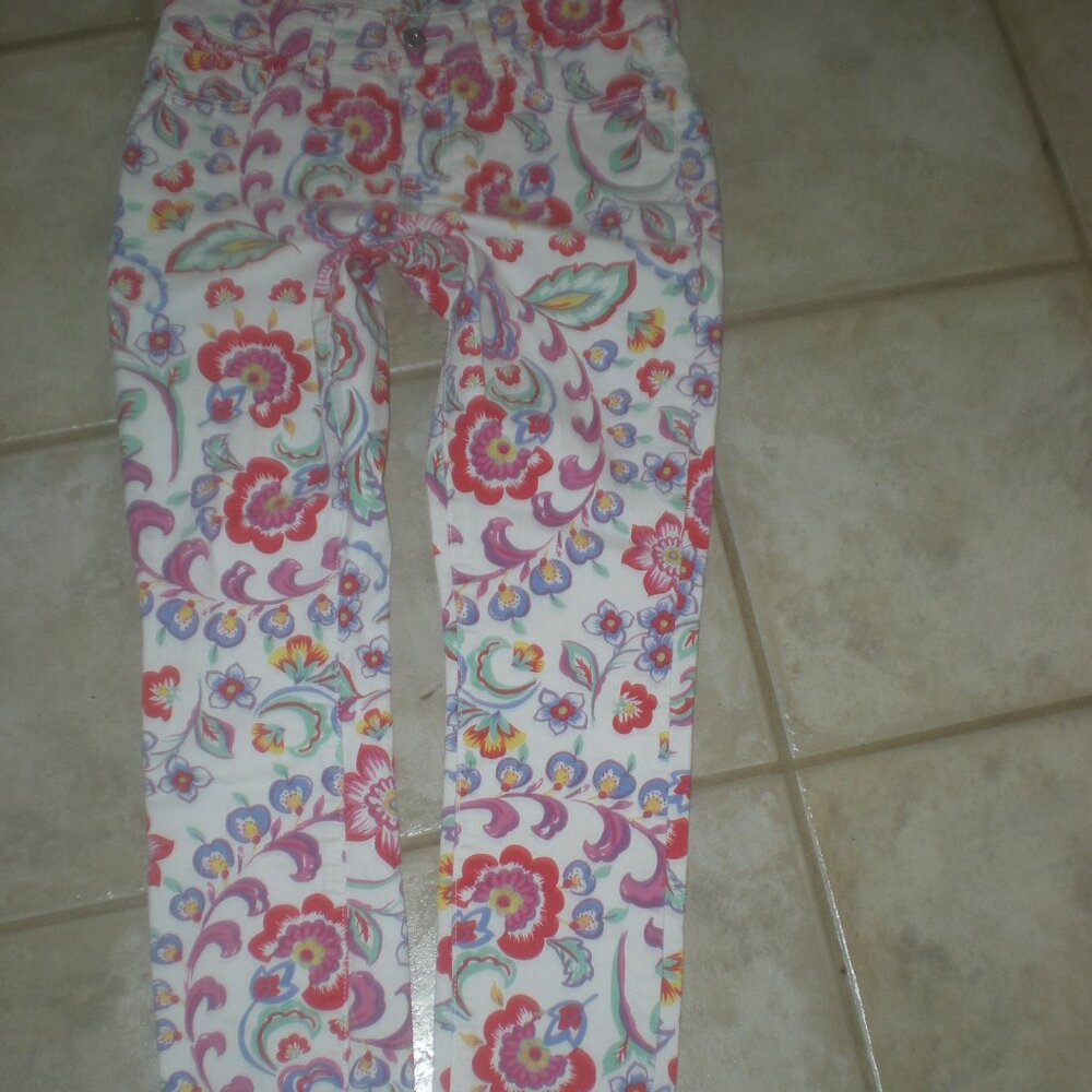 PILERO and the Letterpress  Floral Jeans By Anthropologie  NWOT Skinny Size 26